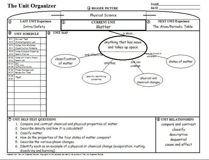 Matter unit study guide 2 answer key