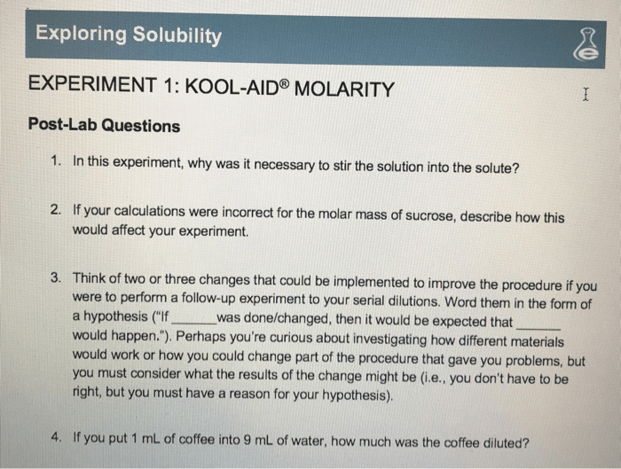 Kool-aid concentration lab answer key