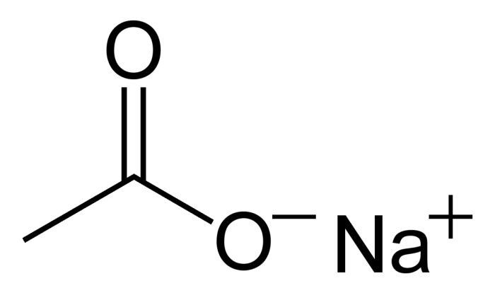 Sodium acetate kimia ethanoate skeletal rumus ch3coona