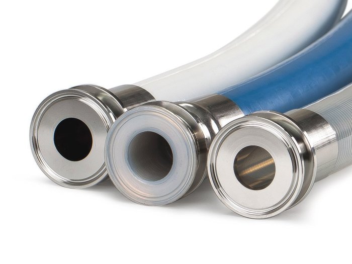 Teflon-lined hoses are used to contain coolant